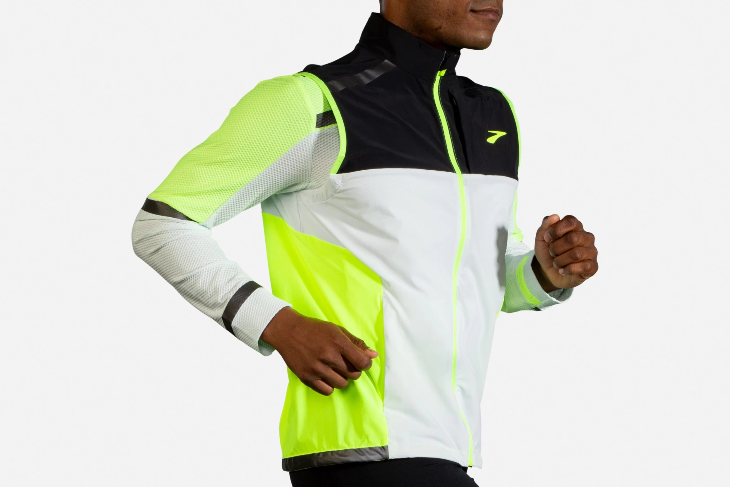 Brooks Men's Carbonite Vest - Icy Grey/Black/Nightlife (211358030) 2 Brooks Men's Carbonite Vest - Icy Grey/Black/Nightlife (211358030) - Image 2