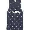 Women's Plimoth Racerback Stars And Stripes Tank - Navy Blue ( PLI-AA1927P-S)