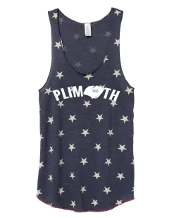 Women's Plimoth Racerback Stars And Stripes Tank - Navy Blue ( PLI-AA1927P-S)