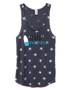 Women's Fairfield Racerback Stars And Stripes Tank - Navy Blue (RUNFAIRFIELD-AA1927P-S)