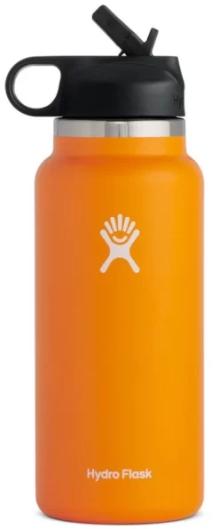 Hydro Flask 32oz Wide Mouth W/ Straw Lid Bottles (W32BSW) -Sports Store w32bsw clementine